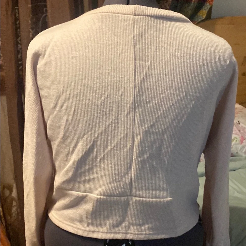* SHEIN Cream Relaxed - faux Wrap knit top